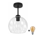 BRILAGI - LED-Aufputz-Deckenleuchte RETRO GLASS 1xE27/60W/230V Ø 25 cm schwarz/klar