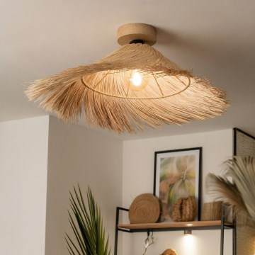 Brilagi - LED-Aufputzleuchte CERIA BOHO 1xE27/40W/230V Ø 70 cm Rattan/Eiche