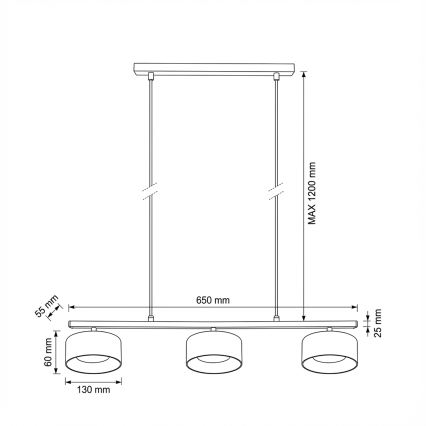 Brilagi - LED AURA LUX Hängeleuchte an Stahlseil 3xGX53/30W/230V schwarz/rauchfarben