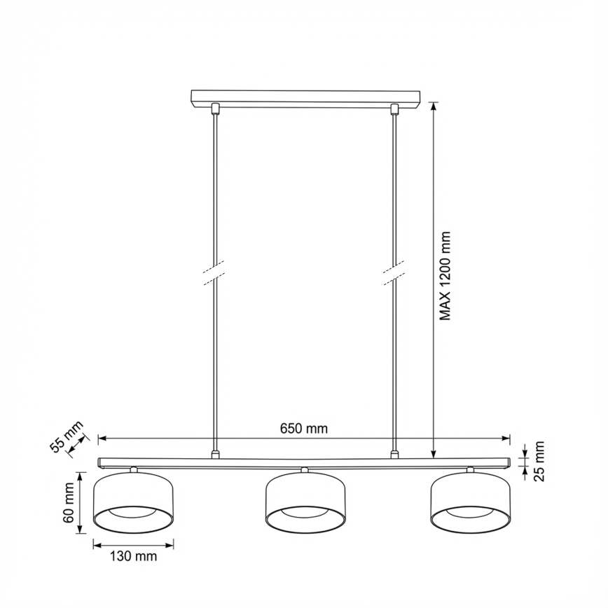 Brilagi - LED AURA LUX Hängeleuchte an Stahlseil 3xGX53/30W/230V schwarz/rauchfarben