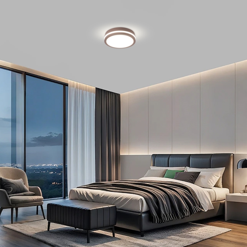 Brilagi - LED-Außen-Deckenleuchte BENE LED/18W/230V, Durchmesser 21,5 cm, braun, IP54