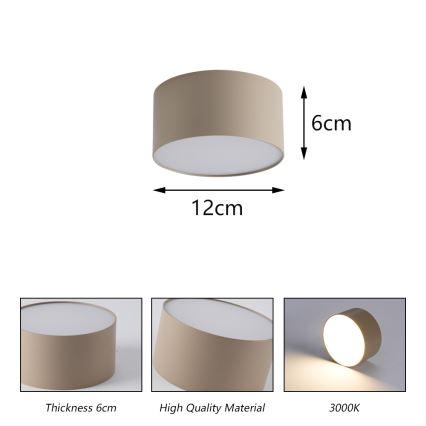 BRILAGI - LED-Außen-Deckenleuchte FORIS LED/14W/230V Ø 12 cm beige IP44