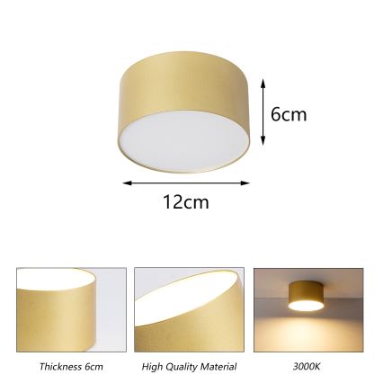 BRILAGI - LED Außen-Deckenleuchte FORIS LED/14W/230V Ø 12 cm goldfarben IP44