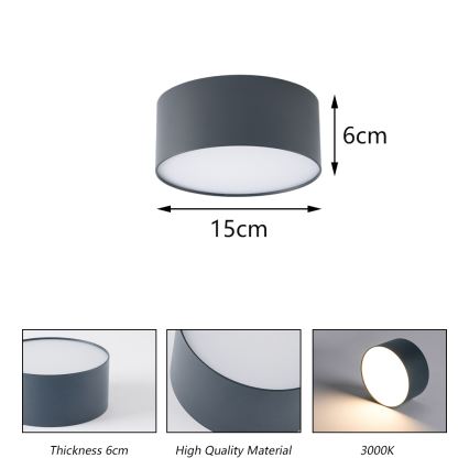 BRILAGI - LED-Außen-Deckenleuchte FORIS LED/20W/230V Ø 15 cm anthrazit IP44