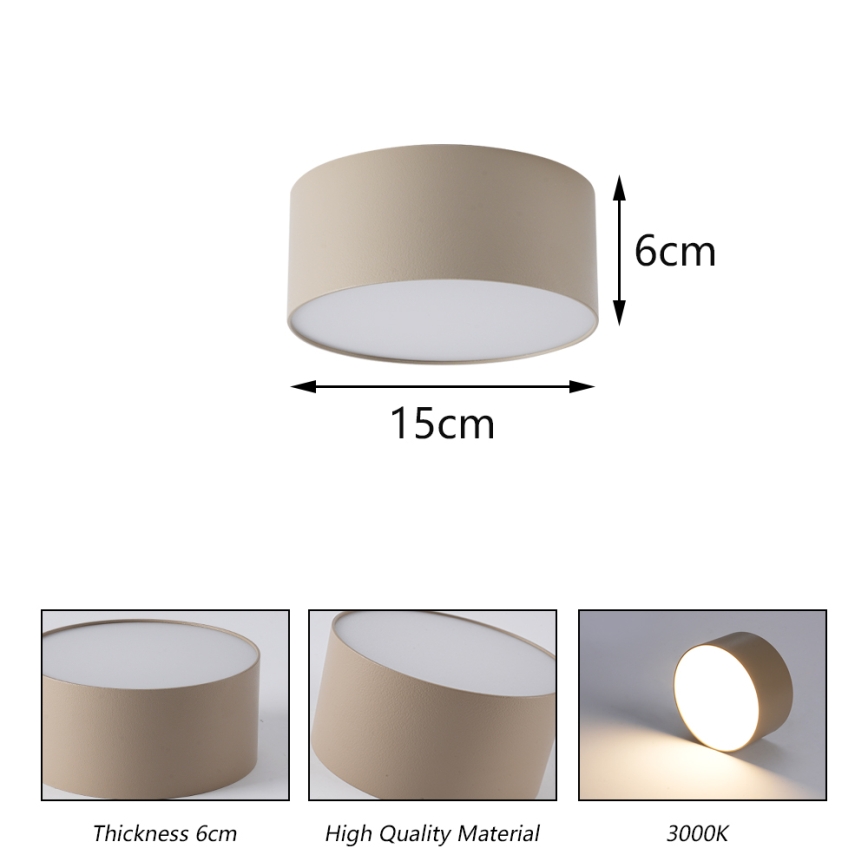 BRILAGI - LED Außen-Deckenleuchte FORIS LED/20W/230V Ø 15 cm beige IP44