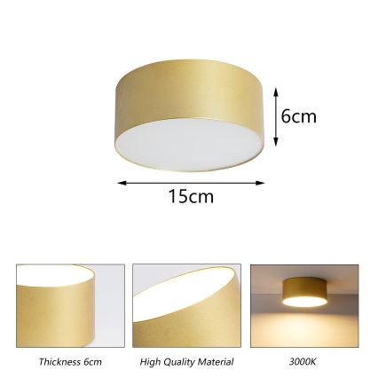 BRILAGI - LED Außen-Deckenleuchte FORIS LED/20W/230V Ø 15 cm goldfarben IP44