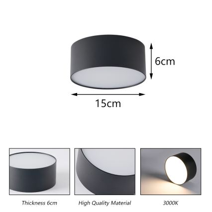 BRILAGI - LED Außen-Deckenleuchte FORIS LED/20W/230V Ø 15 cm schwarz IP44