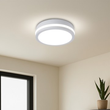 Brilagi - LED-Außen-Deckenleuchte mit Sensor BENE LED/18W/230V Ø 21,5 cm weiß IP54