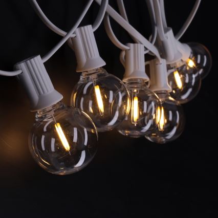Brilagi - LED Außen-Lichterkette GIRLANDA 10xE12/0,6W/230V 8m weiß IP44 warmweiß