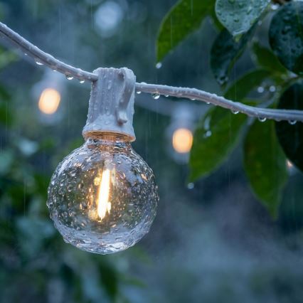 Brilagi - LED Außen-Lichterkette GIRLANDA 10xE12/0,6W/230V 8m weiß IP44 warmweiß