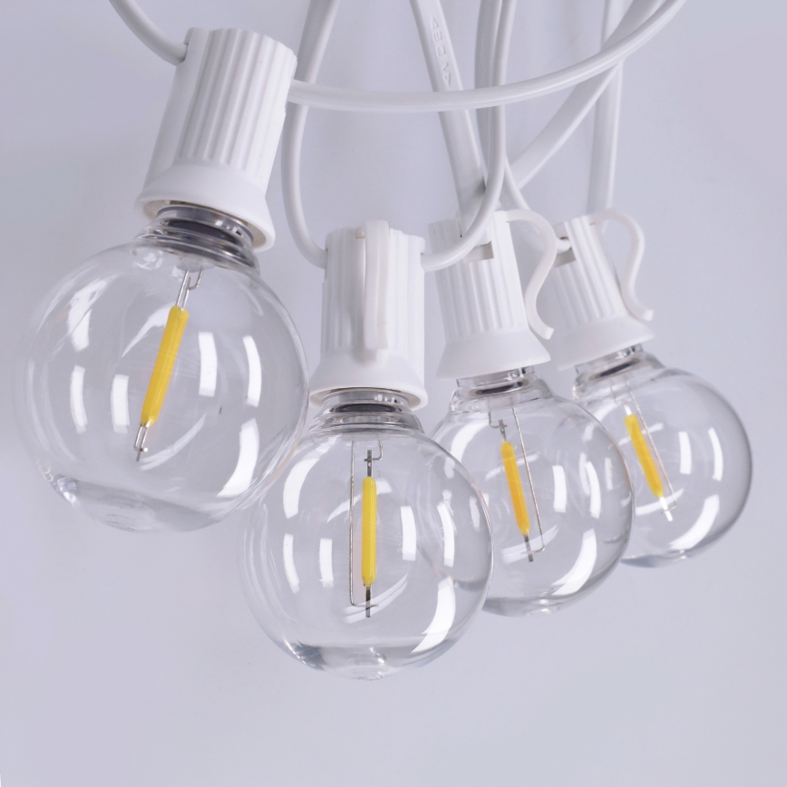 Brilagi - LED Außen-Lichterkette GIRLANDA 10xE12/0,6W/230V 8m weiß IP44 warmweiß
