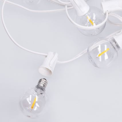 Brilagi - LED Außen-Lichterkette GIRLANDA 10xE12/0,6W/230V 8m weiß IP44 warmweiß