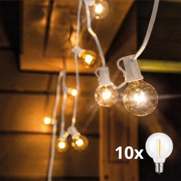 Brilagi - LED-Außen-Dekor-Lichterkette GIRLANDA 10xE12/0,6W/24V 8m weiß IP44 warmweiß