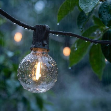 Brilagi - LED-Dekorations-Lichterkette für den Außenbereich GIRLANDA, 25×E12 / 0,6 W / 230 V, 20 m, schwarz, IP44, warmweiß, mit Fernbedienung