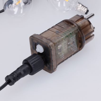 Brilagi - LED-Dekorations-Lichterkette für den Außenbereich GIRLANDA, 25×E12 / 0,6 W / 230 V, 20 m, schwarz, IP44, warmweiß, mit Fernbedienung