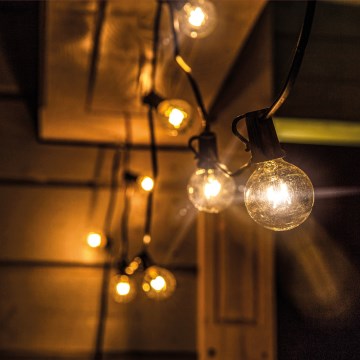 Brilagi - LED-Außen-Dekorations-Lichterkette GIRLANDA 10xE12/0,6W/230V 8m schwarz IP44 warmweiß