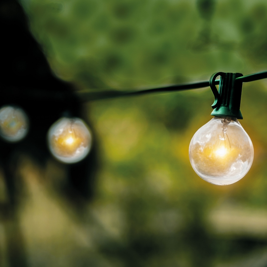 Brilagi - LED-Außen-Dekorationskette GIRLANDA 25xE12/0,8W/230V 20m grün IP44 warmweiß