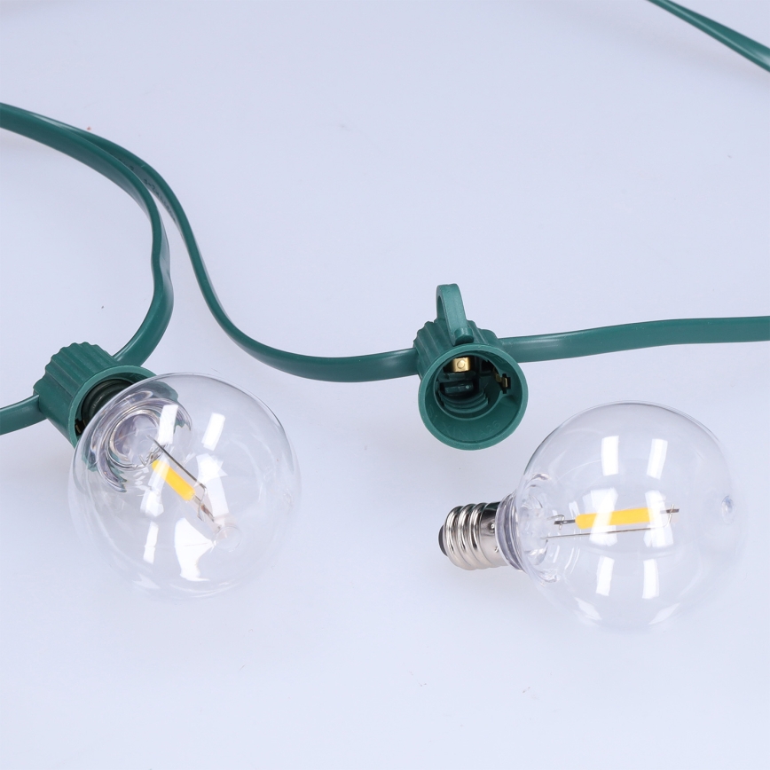 Brilagi - LED-Außen-Dekorationskette GIRLANDA 25xE12/0,8W/230V 20m grün IP44 warmweiß