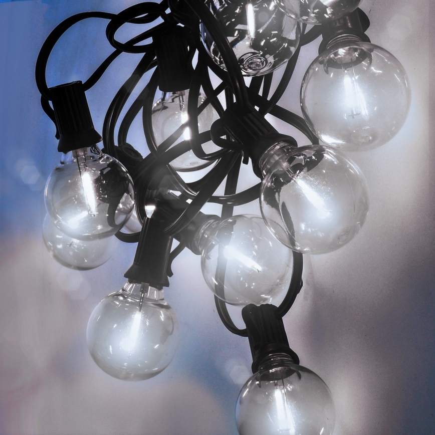Brilagi - LED-Außen-Dekorations-Lichterkette GIRLANDA 25xE12/0,8W/230V 20m IP44 kaltweiß