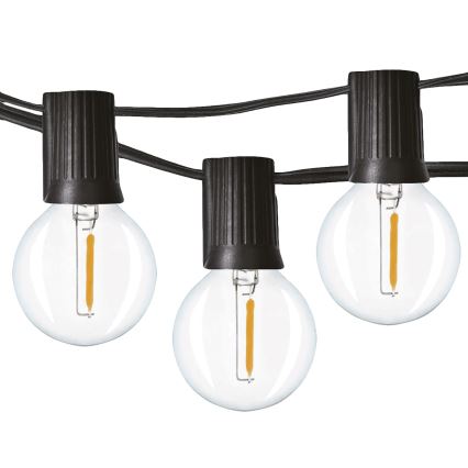 Brilagi - LED Außen-Dekorationskette GIRLANDA 25xE12/0,36W/24V 20m schwarz IP44 warmweiß