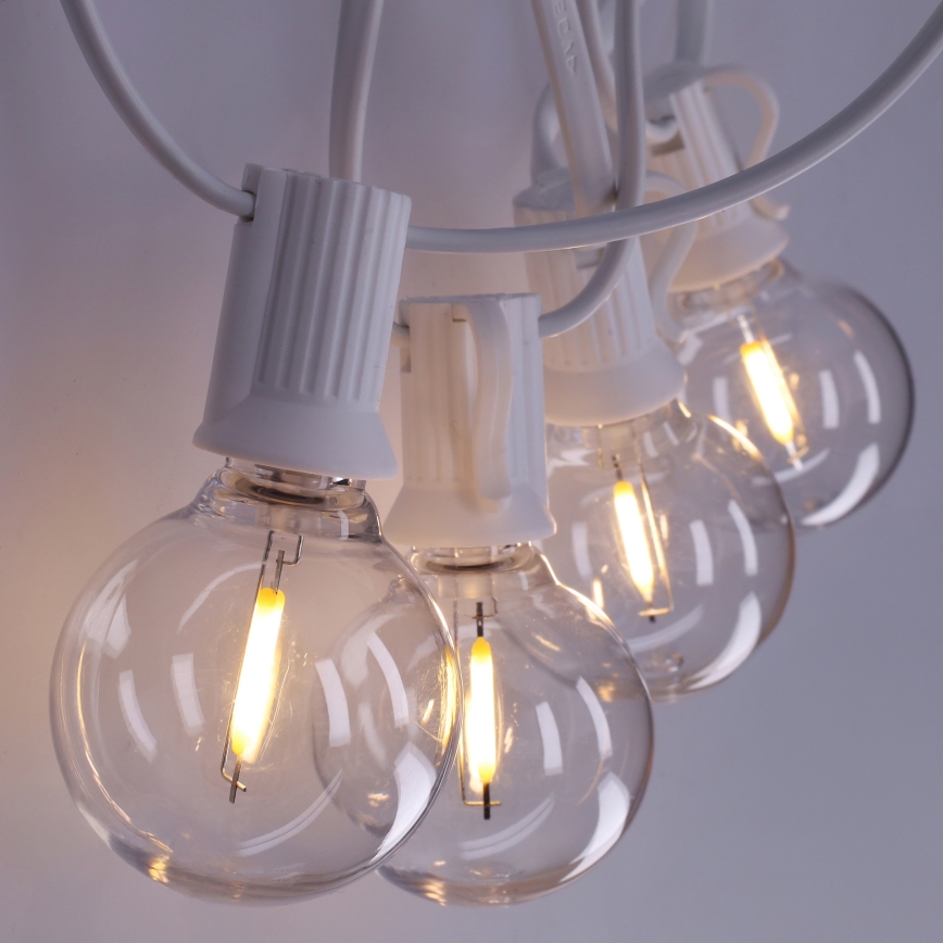 BRILAGI - LED-Außen-Lichterkette GIRLANDA 10xE12/0,6W/230V 8m weiß IP44 warmweiß