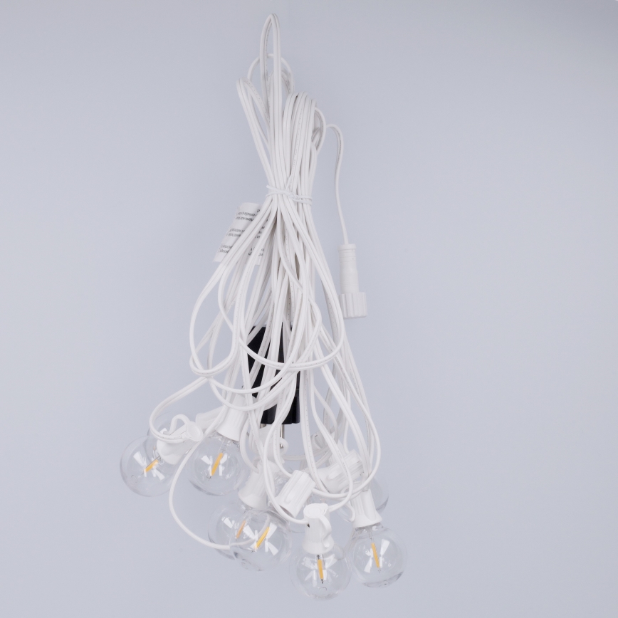 BRILAGI - LED-Außen-Lichterkette GIRLANDA 10xE12/0,6W/230V 8m weiß IP44 warmweiß
