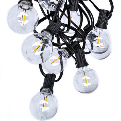Brilagi - LED-Außen-Dekorations-Lichterkette GIRLANDA 25xE12/0,8W/230V 20m IP44 kaltweiß