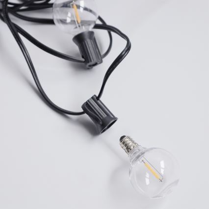 Brilagi - LED-Außen-Dekorations-Lichterkette GIRLANDA 25xE12/0,36W/24V 20m schwarz IP44 warmweiß
