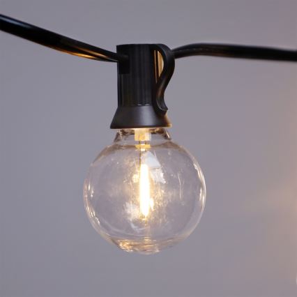 Brilagi - LED-Außen-Dekorations-Lichterkette GIRLANDA 25xE12/0,36W/24V 20m schwarz IP44 warmweiß