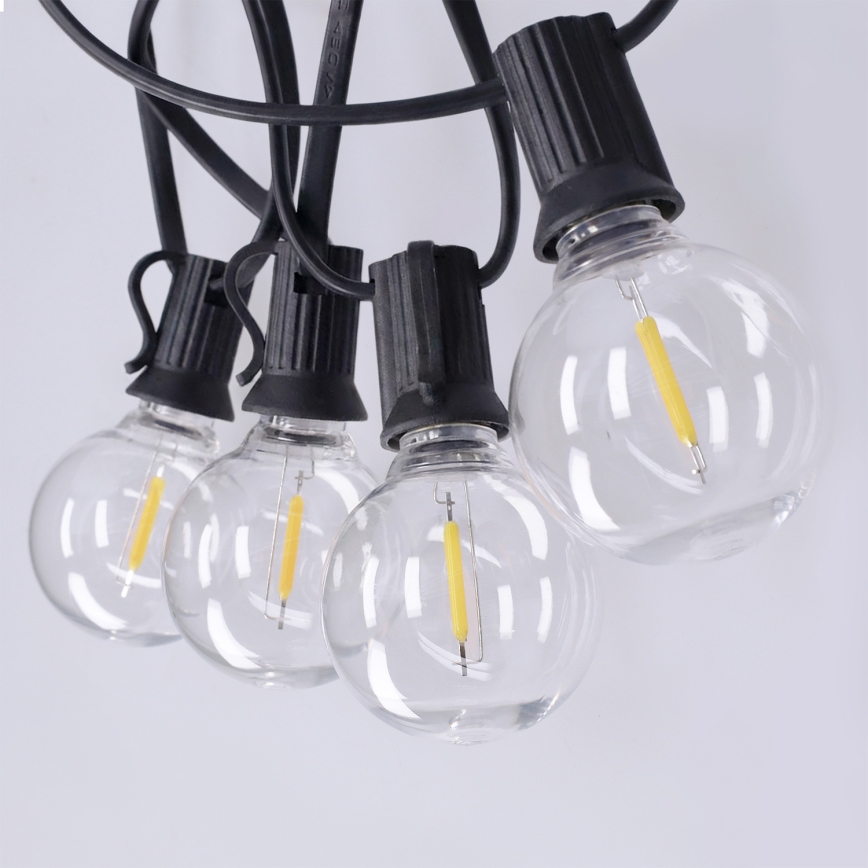 Brilagi - LED-Außen-Dekorations-Lichterkette GIRLANDA 25xE12/0,36W/24V 20m schwarz IP44 warmweiß