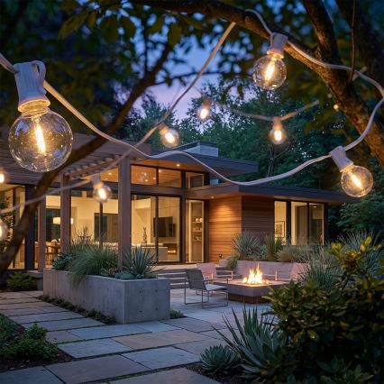Brilagi - LED-Außen-Lichterkette GIRLANDA 25xE12/0,6W/230V 20m weiß IP44 warmweiß
