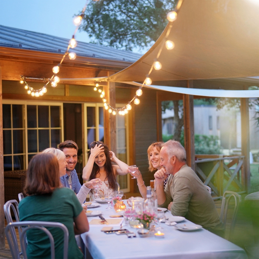 Brilagi - LED-Außen-Lichterkette GIRLANDA 25xE12/0,6W/230V 20m weiß IP44 warmweiß