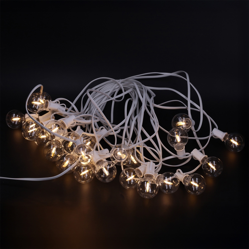 Brilagi - LED-Außen-Lichterkette GIRLANDA 25xE12/0,6W/230V 20m weiß IP44 warmweiß