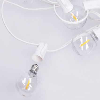 Brilagi - LED-Außen-Lichterkette GIRLANDA 25xE12/0,6W/230V 20m weiß IP44 warmweiß