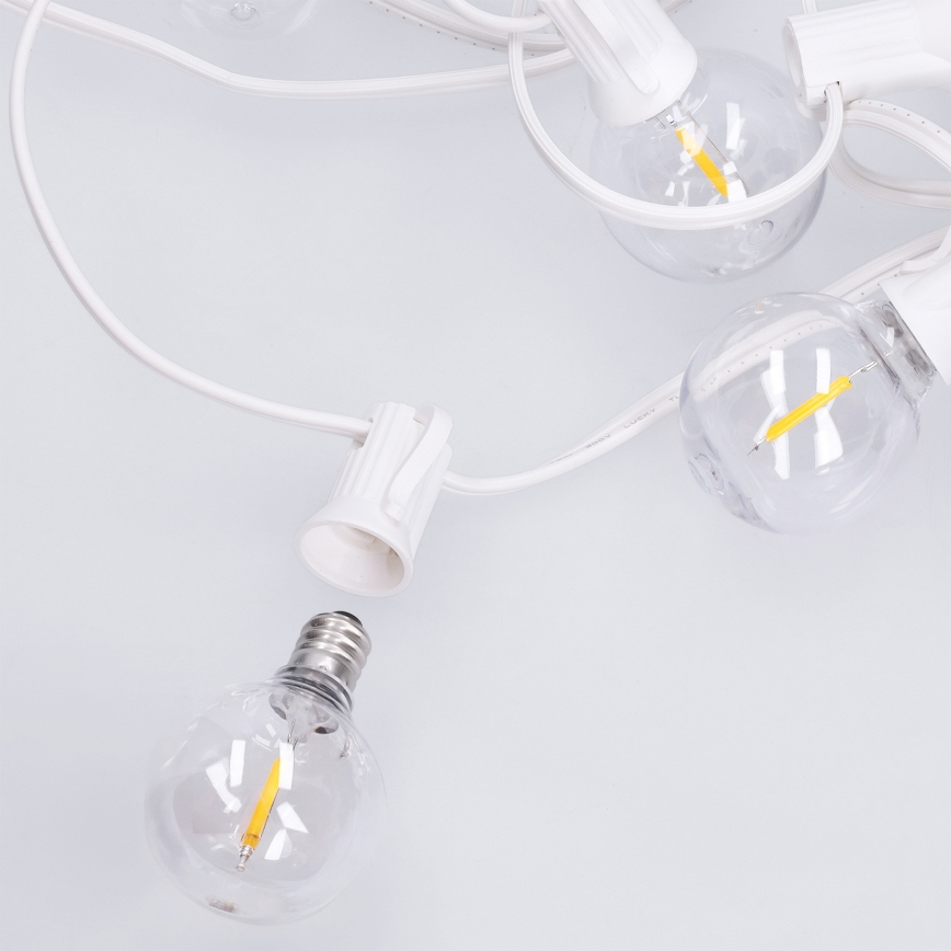 Brilagi - LED-Außen-Lichterkette GIRLANDA 25xE12/0,6W/230V 20m weiß IP44 warmweiß