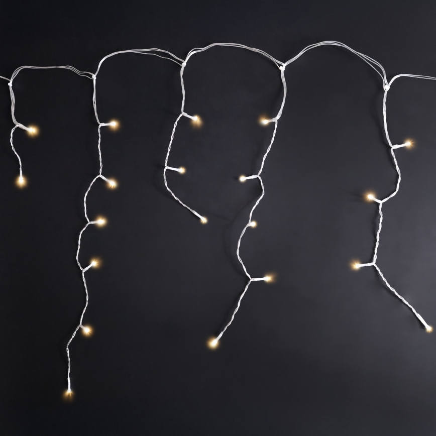 Brilagi - LED-Außen-Lichterkette 200 LEDs / 8 Funktionen 13 m IP44 warmweiß Eiszapfen