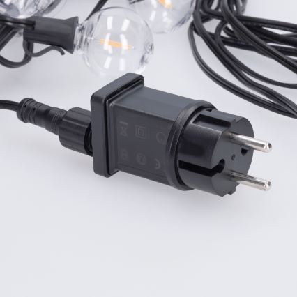 Brilagi - LED-Außen-Lichterkette GIRLANDA 10xE12/0,6W/230V 8m schwarz IP44 warmweiß