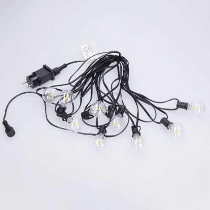 Brilagi - LED-Außen-Lichterkette GIRLANDA 10xE12/0,6W/230V 8m schwarz IP44 warmweiß
