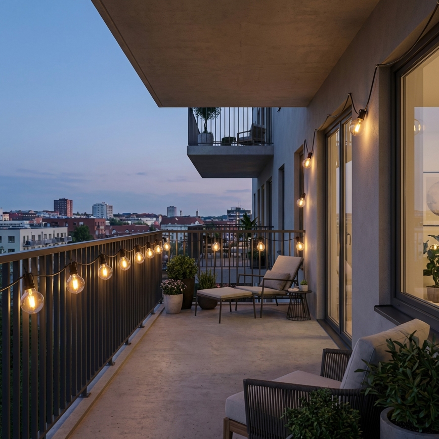 Brilagi - LED-Außen-Lichterkette GIRLANDA 18xE12/0,6W/230V 13m schwarz IP44 warmweiß