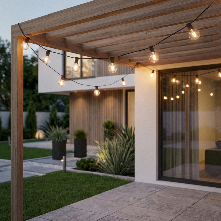 Brilagi - LED-Außen-Lichterkette GIRLANDA 18xE12/0,6W/230V 13m schwarz IP44 warmweiß