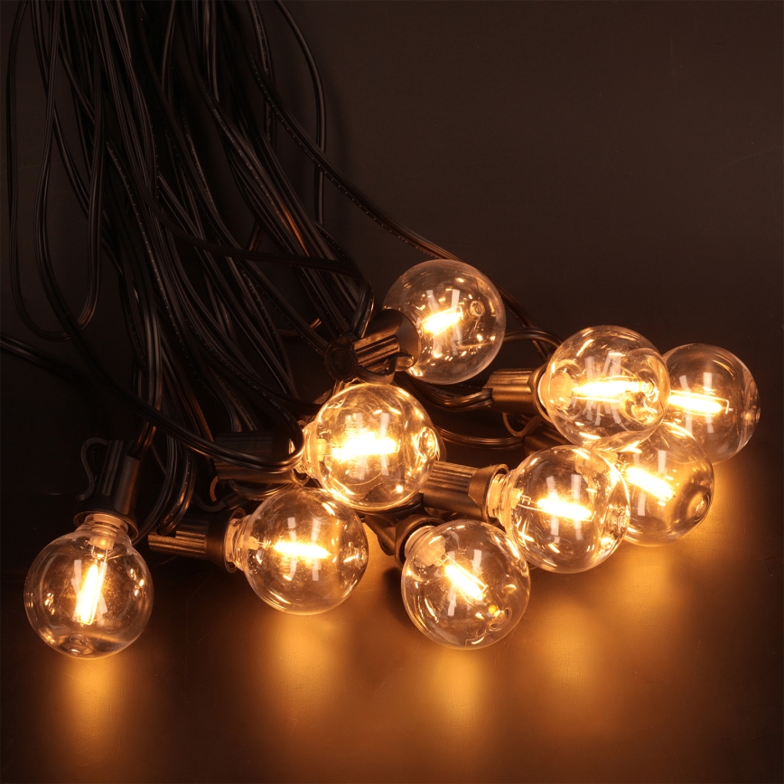 Brilagi - LED-Außen-Lichterkette GIRLANDA 18xE12/0,6W/230V 13m schwarz IP44 warmweiß