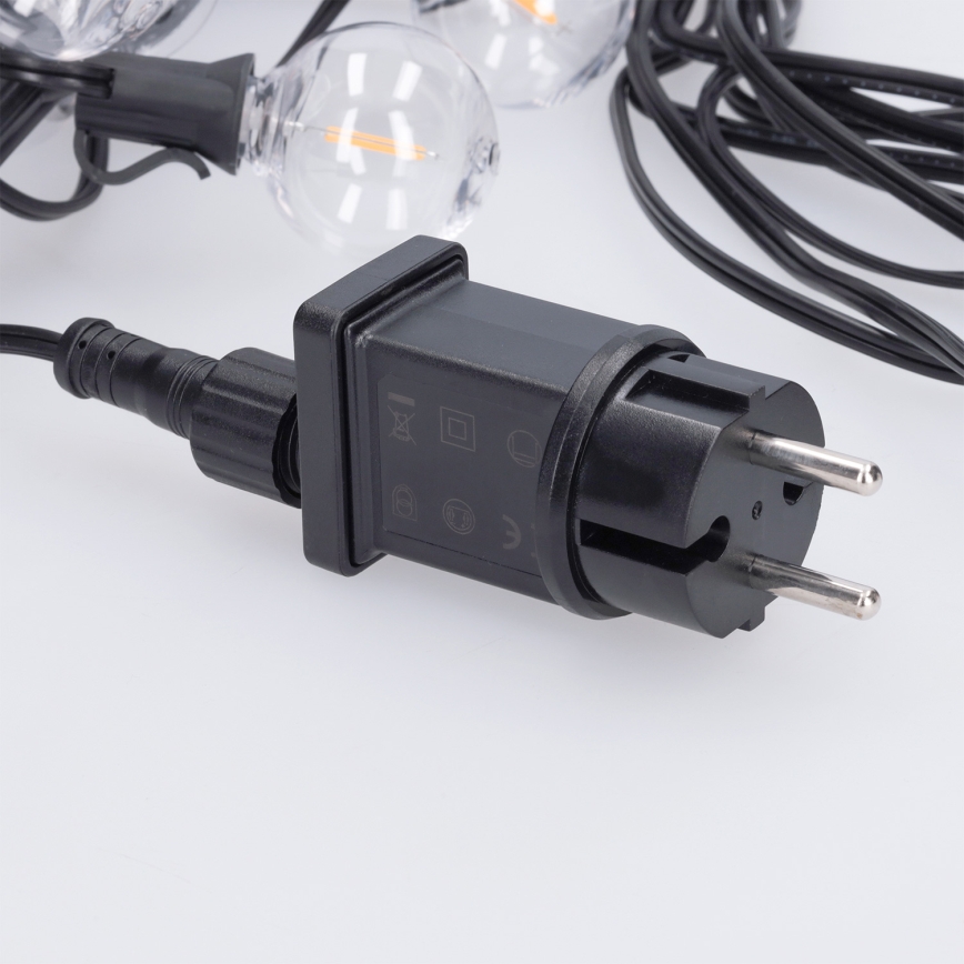 Brilagi - LED-Außen-Lichterkette GIRLANDA 18xE12/0,6W/230V 13m schwarz IP44 warmweiß