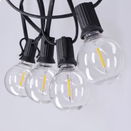Brilagi - LED-Außen-Lichterkette GIRLANDA 18xE12/0,6W/230V 13m schwarz IP44 warmweiß