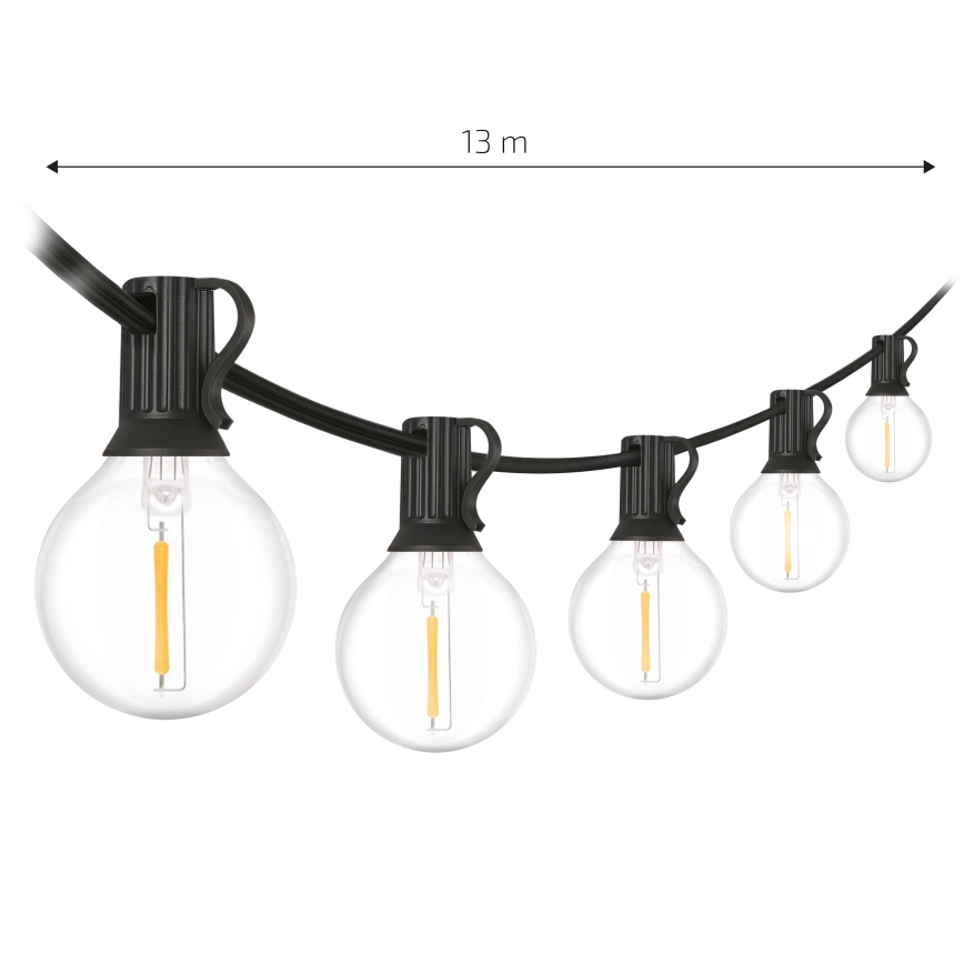 Brilagi - LED-Außen-Lichterkette GIRLANDA 18xE12/0,6W/230V 13m schwarz IP44 warmweiß