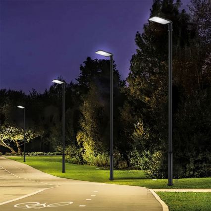 Brilagi - LED-Außen-Straßenleuchte mit 5 m Mast und Gelenk URBANLIGHT LED/200W/230V schwarz IP65