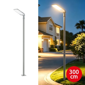 Brilagi - LED-Außen-Straßenleuchte mit 3 m Mast und Gelenk URBANLIGHT LED/100W/230V grau IP65