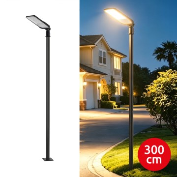 Brilagi - LED-Außen-Straßenleuchte mit 3 m Mast und Gelenk URBANLIGHT LED/200W/230V schwarz IP65
