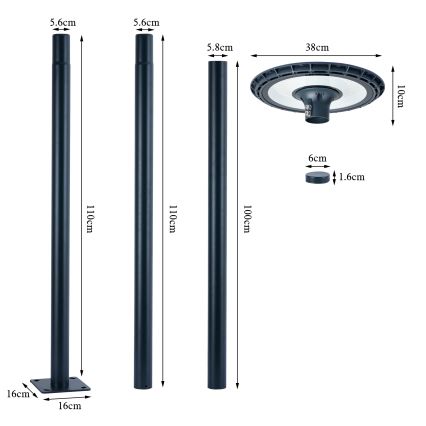 Brilagi - LED-Außen-Straßenleuchte URBANSPARK LED/120W/230V anthrazit IP65
