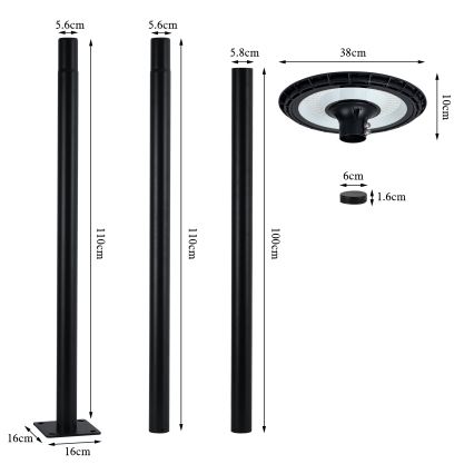 Brilagi - LED-Außen-Straßenleuchte URBANSPARK LED/120W/230V schwarz IP65