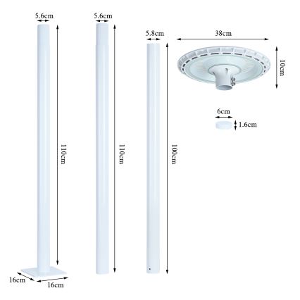 Brilagi - LED-Außen-Straßenleuchte URBANSPARK LED/120W/230V weiß IP65